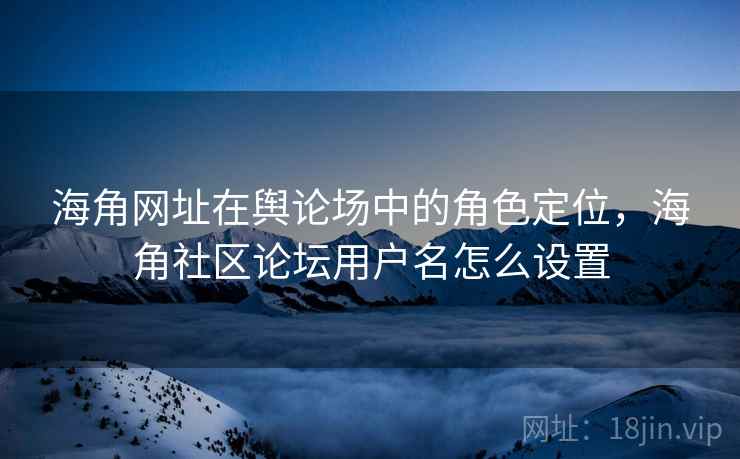 海角网址在舆论场中的角色定位，海角社区论坛用户名怎么设置