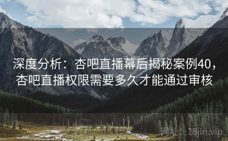 深度分析：杏吧直播幕后揭秘案例40，杏吧直播权限需要多久才能通过审核
